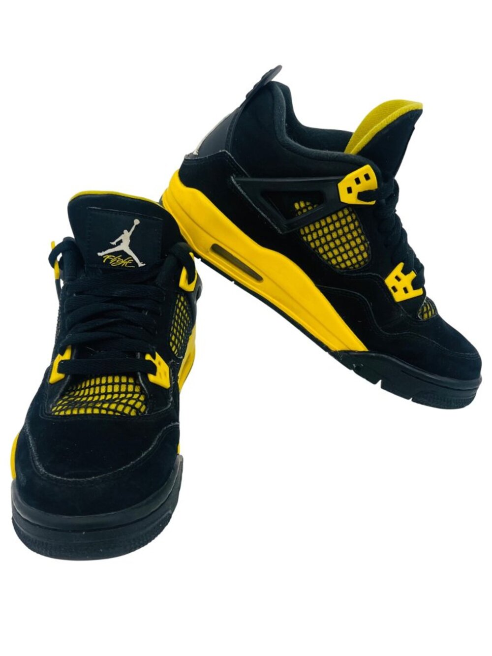Air Jordan 4 Retro Thunder Black & Tour Yellow Sneakers | Men's 7 Collectable - Picture 2 of 16
